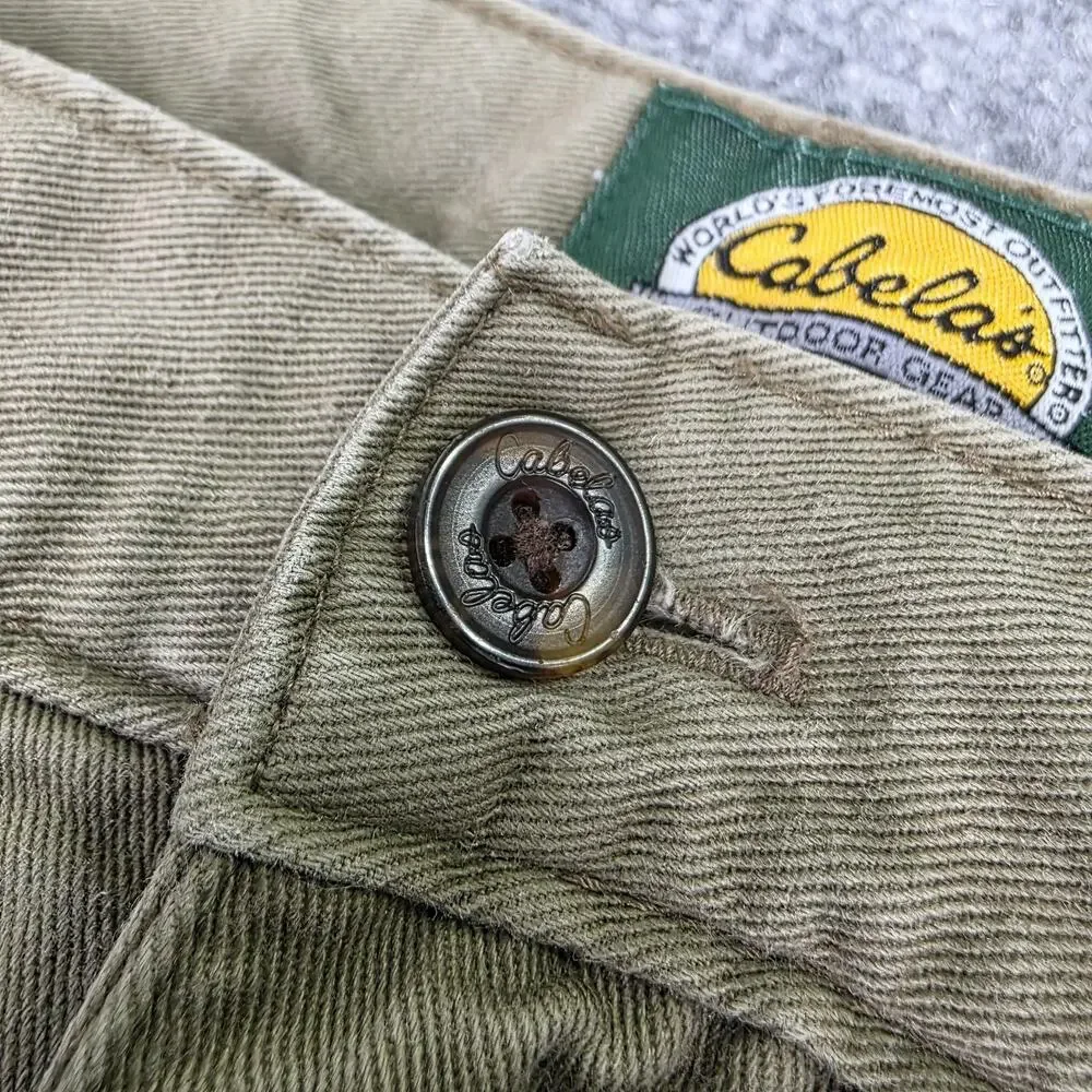 Cabelas Pants Mens 40 Beige Cargo Relaxed Fit Outdoor Casual Utility Workwear